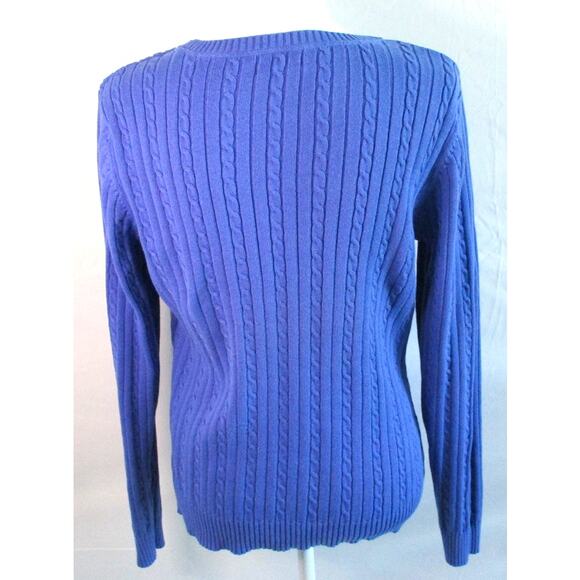 Izod Women's Blue Long Sleeve Medium Weight Knit Sweater Size Large - Picture 5 of 9